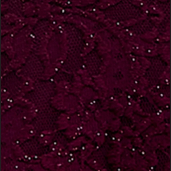 City Studio V-Neck Lace and Glitter Dress Size 3 Wine Color - Picture 4 of 6